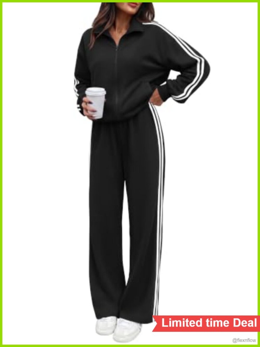 2 Piece Lounge Set Fleece Sweatsuit Fall Workout Outfit